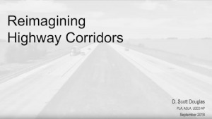 first slide of reimagining highway corridors presentation
